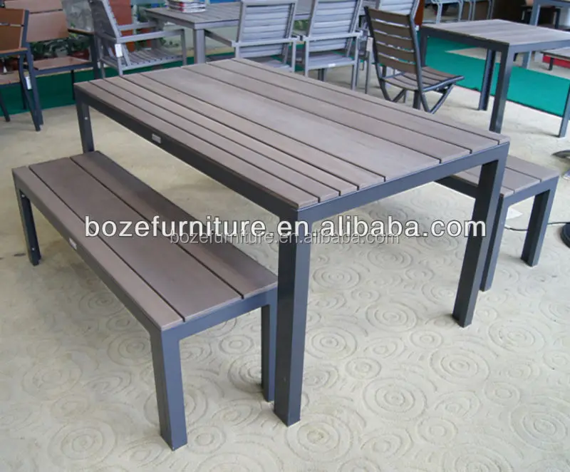 Aluminum Picnic Bench Plastic Wood Dining Table And Chair Garden Aluminum Picnic Bench Plastic Wood Dining Table And Chair Garden Set Hotelfurniture Furniture Patio Product On Alibaba