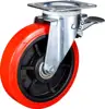 Long way red 6 / 8 inch 400kg PP core PU caster wheels castor wheel manufacture