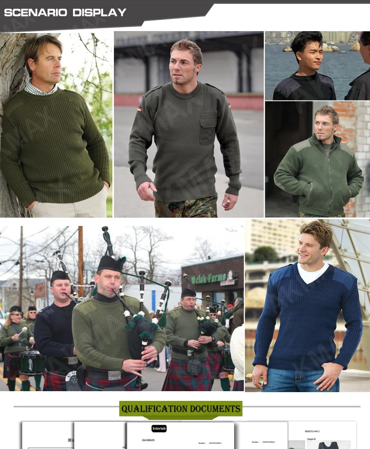 mens military style sweater