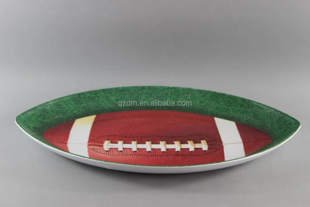 American Football Print Melamine Oval Plate/Oval Plastic Big Serving Plate