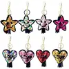 Charms Heart Keychain Sequins Love Key Ring Tassel Car Handbag Accessories Cute Key Chain Glitter Jewelry 8 Styles Free Shipping