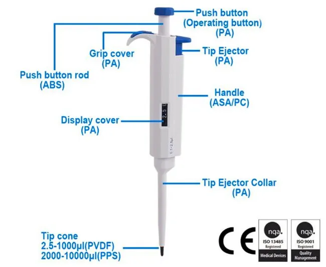 Lab Instruments 0.1ul 50ml Lab Plastic Pipettes Dropper Bottle