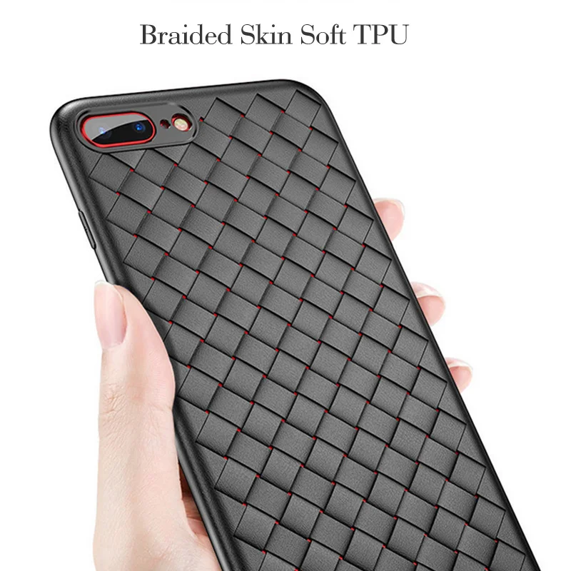 Braided leather-skin Soft TPU Case for iPhone 8 /8Plus Cover