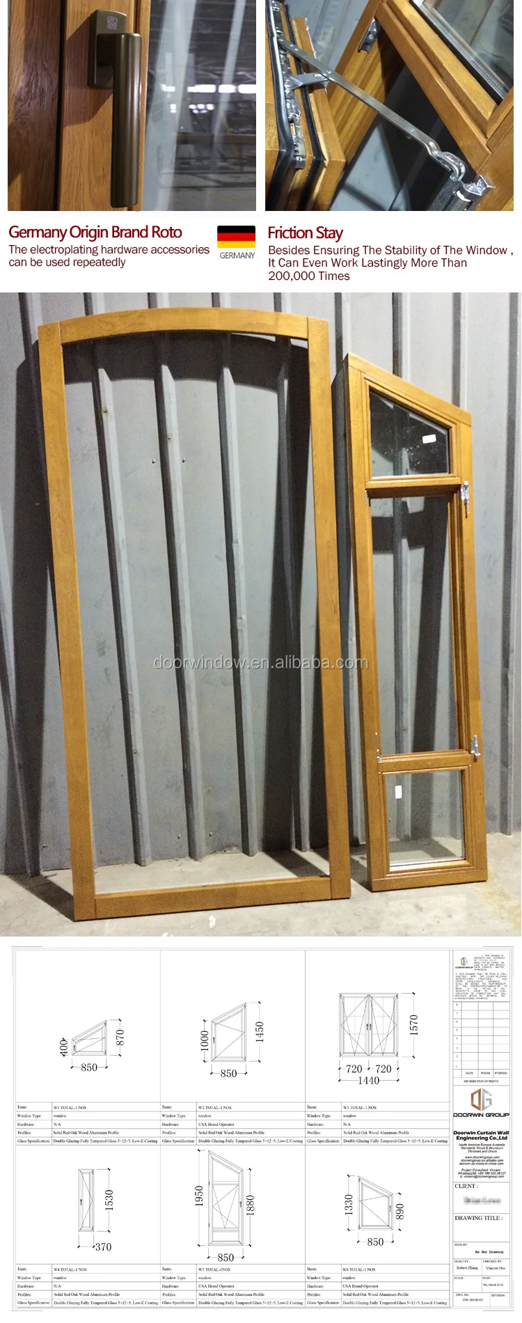 America NAMI Certified 2018 new arrival TEAK wood clad aluminum tilt and turn window for building
