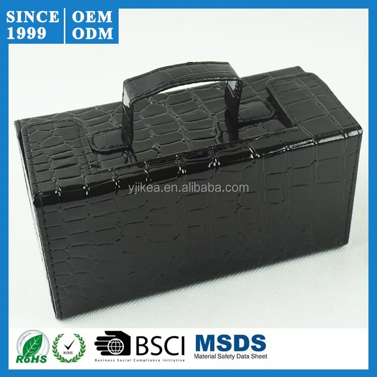 Hottest Design Shoe Polish Kit Set Black Pu Leather Shoe Shine Care Box