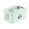 rectangular tin box with handle for chocolate packaging