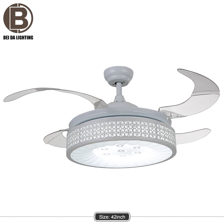 Simple hidden fan ceiling light white 220v ceiling light fan for sale