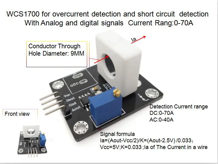 Wcs1700 Current Sensor Module Overcurrent Detection And Short Circuit ...