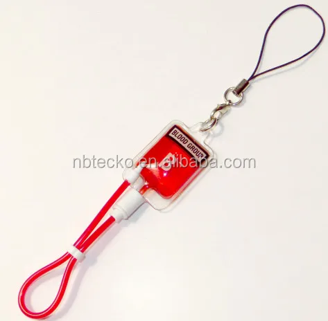 PVC blood bag design pendant for mobile/plastic blood group fashion mobile chain PVC blood bag design pendant for mobile/plastic blood group fashion mobile chain