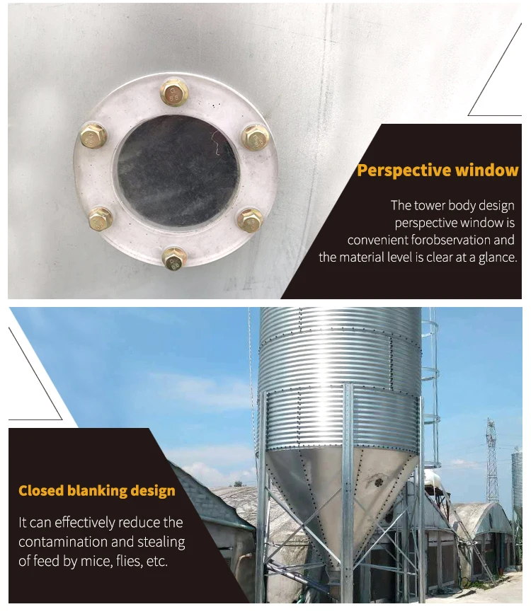 Galvanized Feed Bins Or Feed Tower For Pig Farm Project Grain Storage
