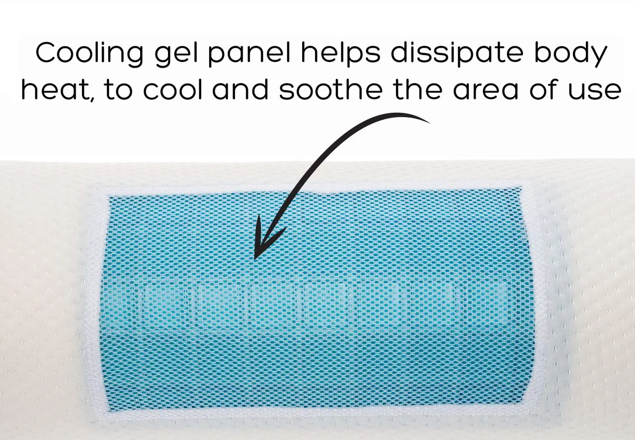 Half Moon Bolster Pillow - Cool Gel Memory Foam Semi Roll Wedge Pillow Provide Ultimate Support for Back and Side Sleepers