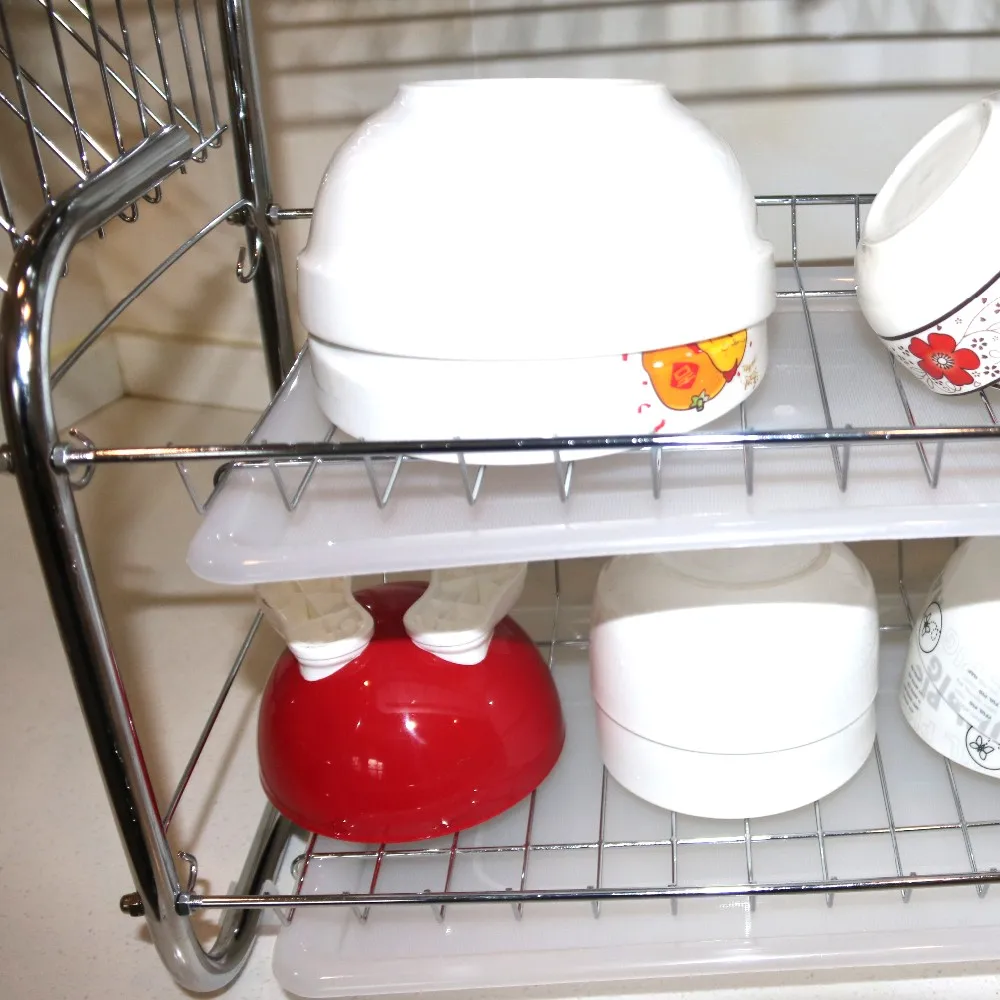 Wholesale Supply More Colors Double Layer Acrylic Plastic Dish Rack For