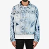 Royal wolf denim jacket manufacturer blue bleach crystal wash marble oversized fit denim jacket men 2017