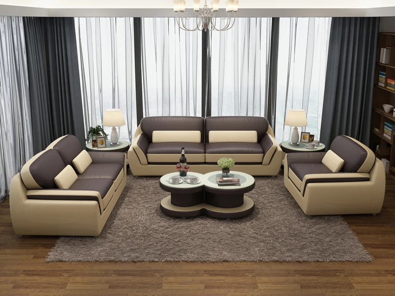 Custom modern living room genuine leather european style sofa