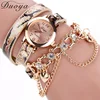 2017 wholesale geneva Weave wrap Around Leather Bracelet watches Lady hand watch