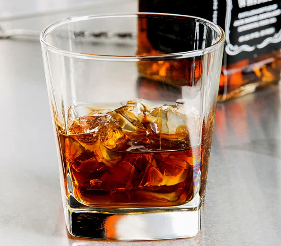 Double Old Fashioned Whiskey Glass 10 Oz Crystal Glasses Square White