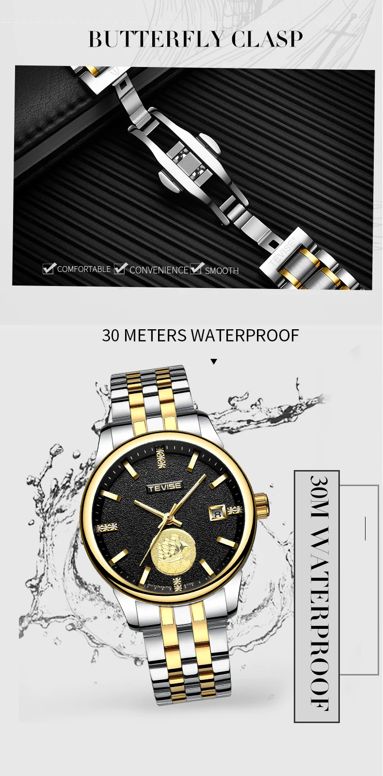 Tevise T818b African Watches Men Luxury Brand Automatic Mechanical Man