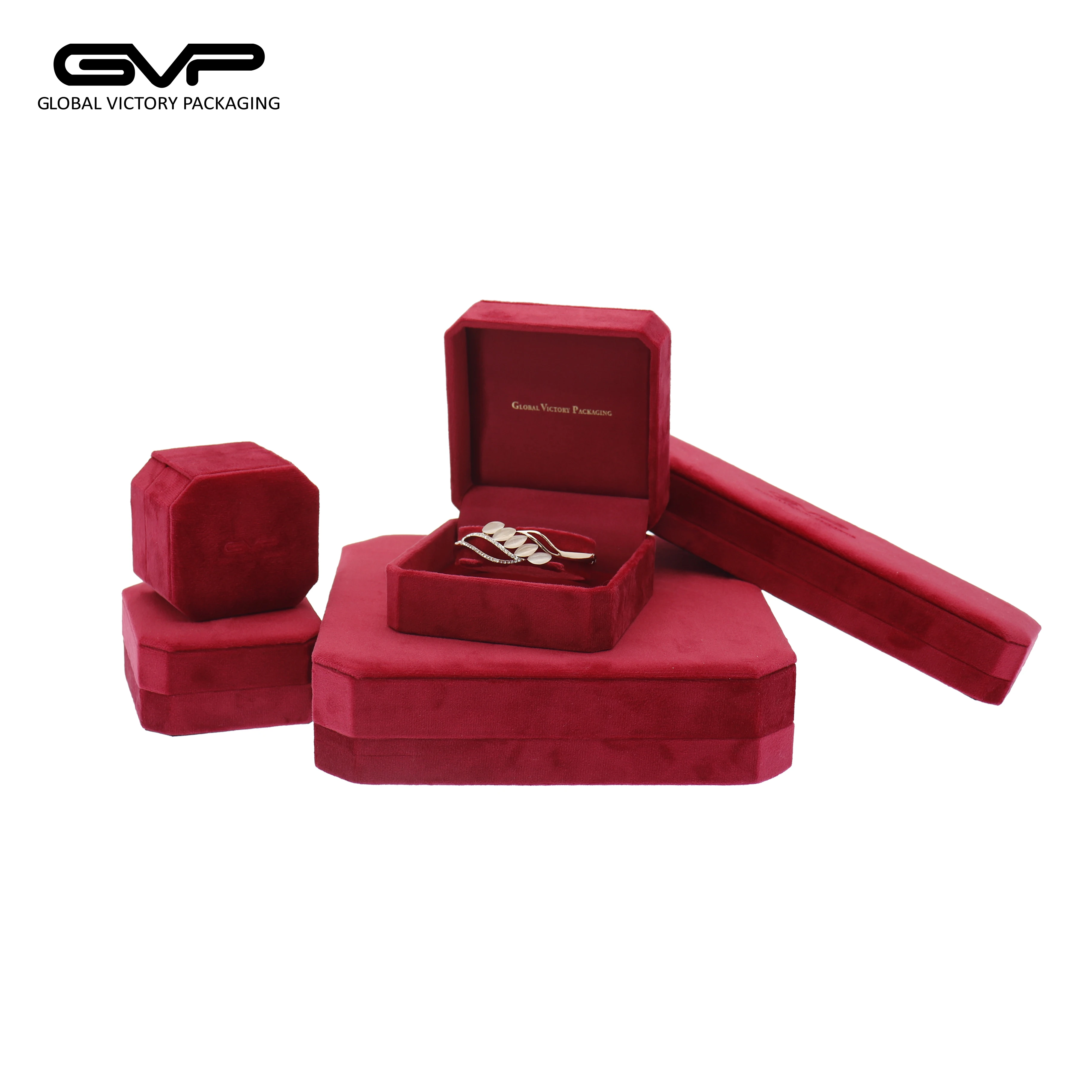 Free Design Red Velvet Jewelry Hinged Box Size Customized Buy Velvet Jewelry Box,Red Box
