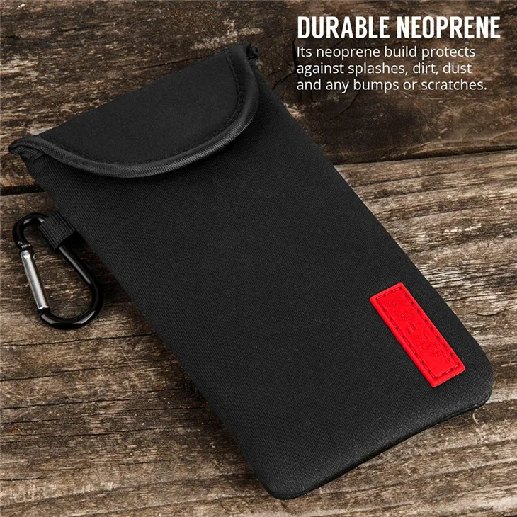 Wholesale Cell Phone Case Neoprene Pouch Cover With Carabiner Snap Arm