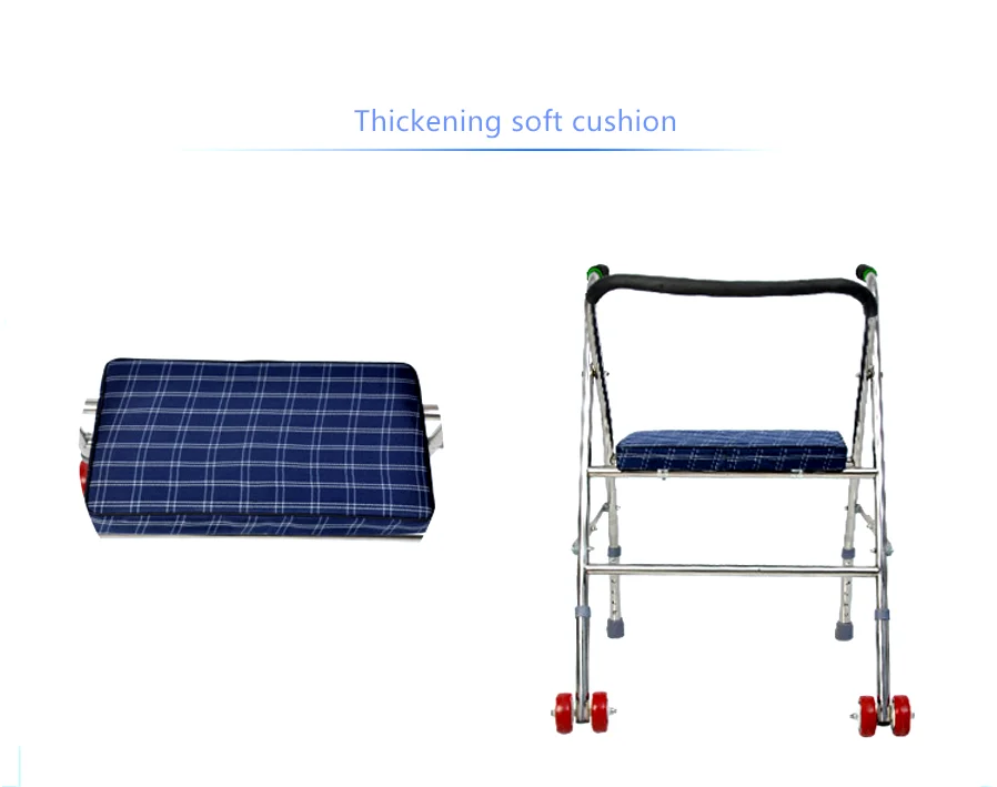 Lightweight Fold Aluminum Rollator with Footrest