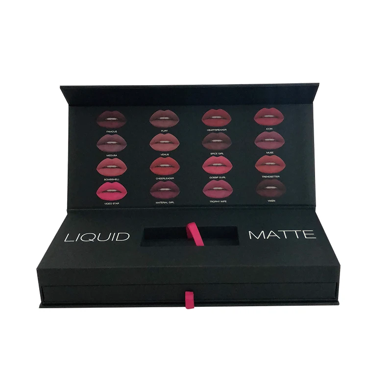 Bestyle Luxury Black Matte Rigid Customized Cosmetics Beauty Drawer Box