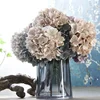 large 20cm fake rose flowers short branch hydrangea artificial flower with stem leaves