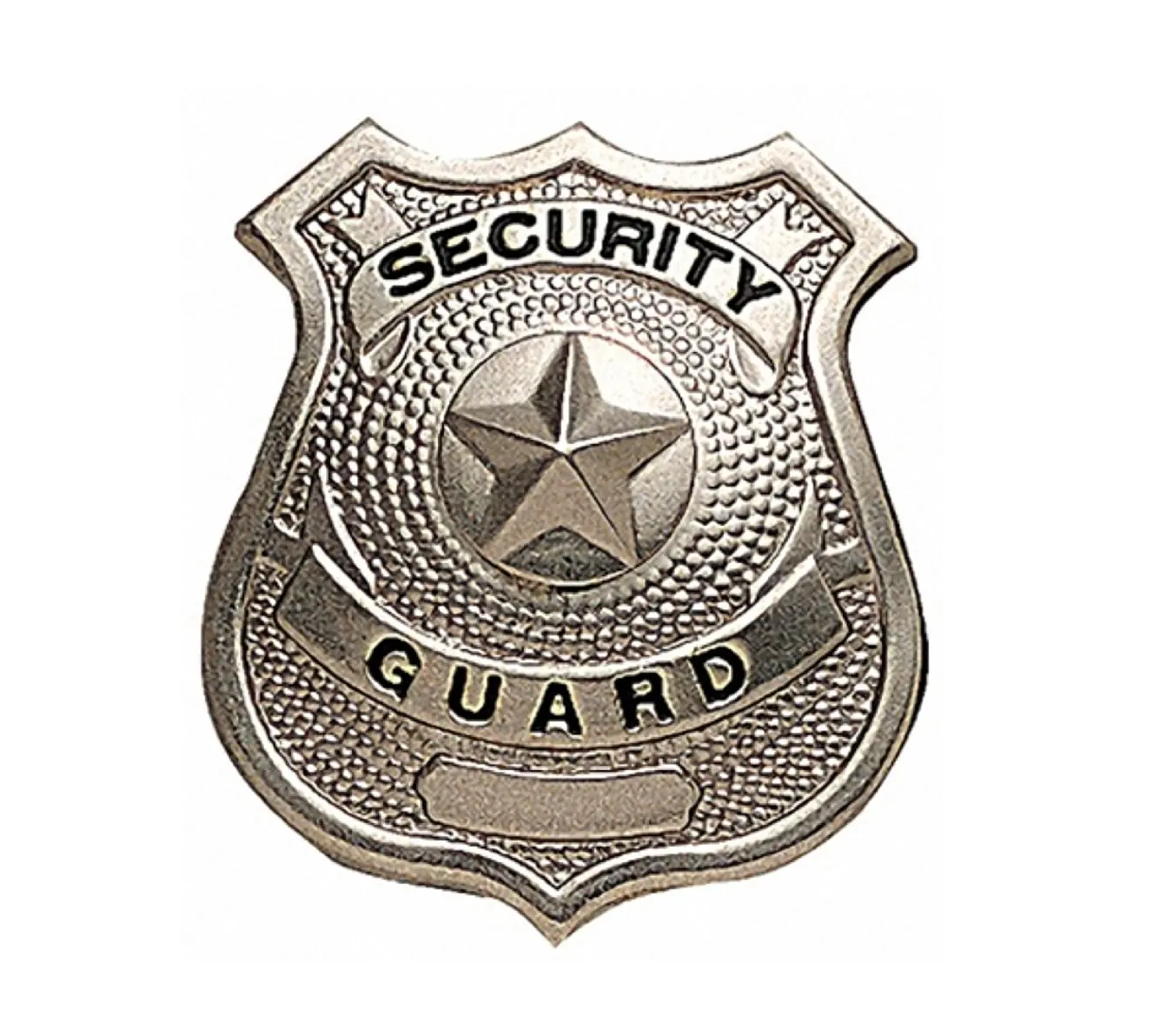 Silver / Nickel Full Size Metal Security GUARD Officer Star Center Uniform Badge...