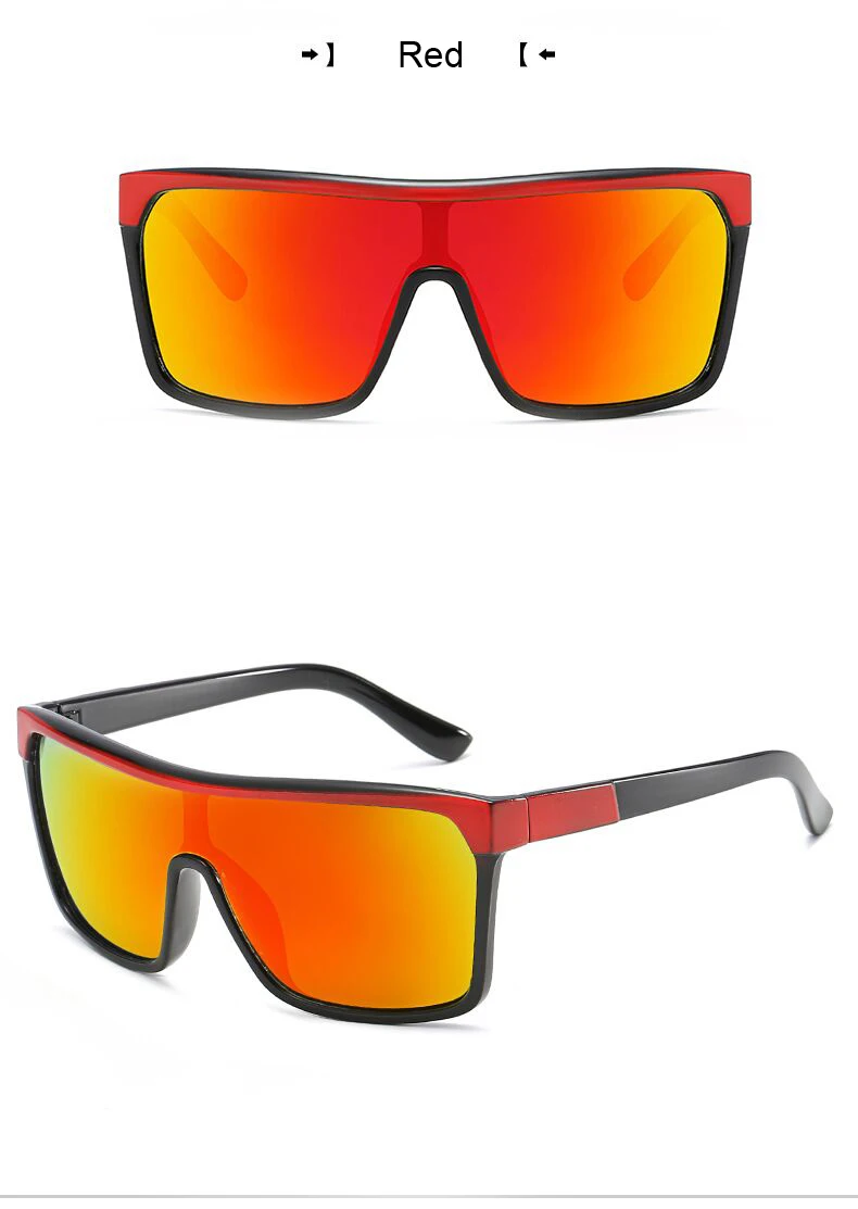 Brand Fashion Black One Piece Sunglasses Men Oversize Driving Cool Sun