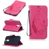 PU Leather flip stamp mark flower insertcard mobile cover case for MOTO G4