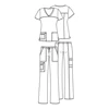Unisex V-Neck Solid Scrub Top Drawstring Cargo Pant Scrub Set