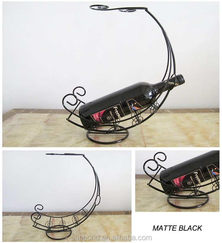 Bar Table Stand Decor Metal Golden Wine Whisky Glass Rack Wine Bottle