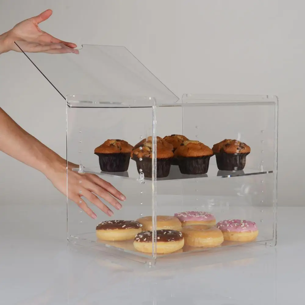 Perspex Plexiglass Stackable Acrylic Bakery Food Counter Display Case