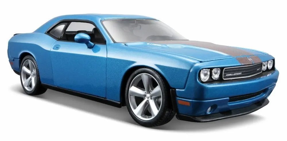 2008 Dodge Challenger SRT8 Hard Top w/ Sunroof, Blue - Maisto 31280BU - 1/24 Scale Diecast Model Toy Car