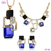 Gold Plated Filled Rhinestone Crystal Acrylic Geometric Jewellery Set