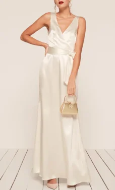 floor length white slip