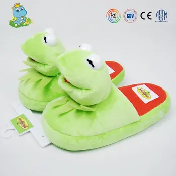 Custom Cute Green Frog Plush Animal Bedroom Slippers For Women Buy Animal Bedroom Slippers Green Frog Slippers Plush Animal Slippers For Women