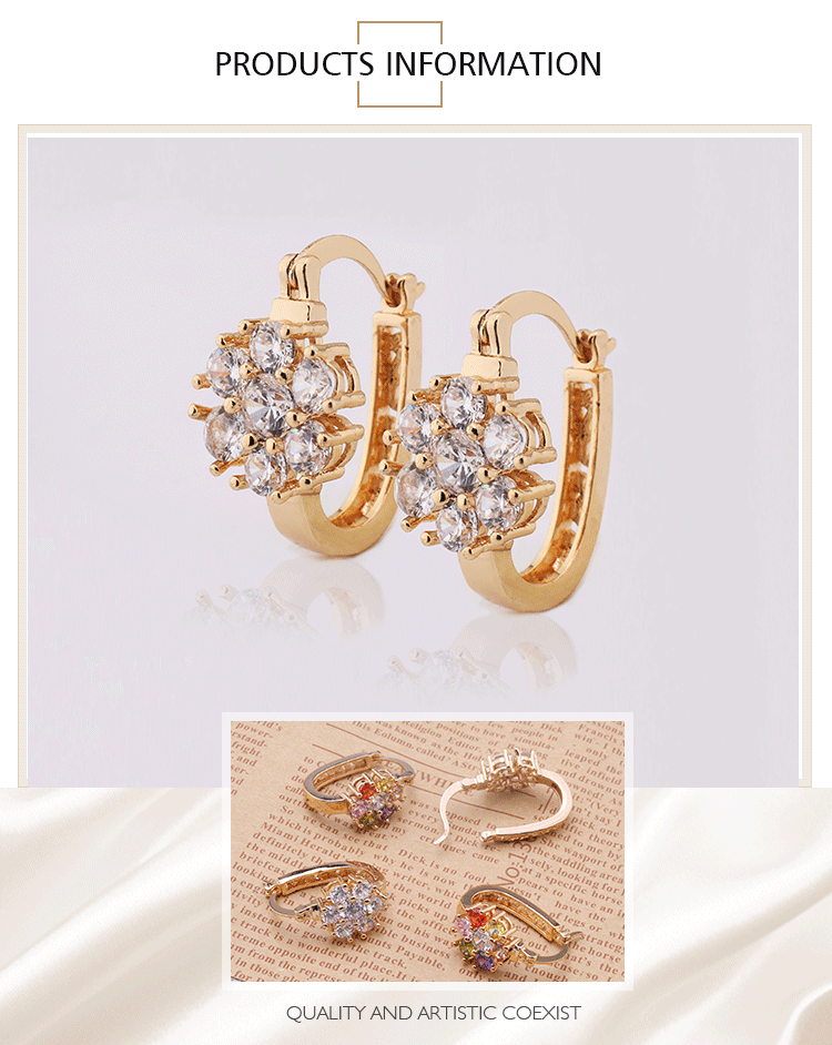 Fashion Earring Designs New Model Earrings Womens Gold Plated Crystal