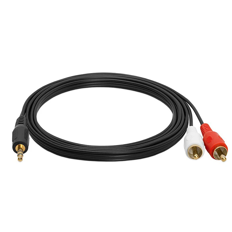 Red White 3 Pole 3.5mm Stereo Dc Plug Male To Av 2rca Male Audio Y ...