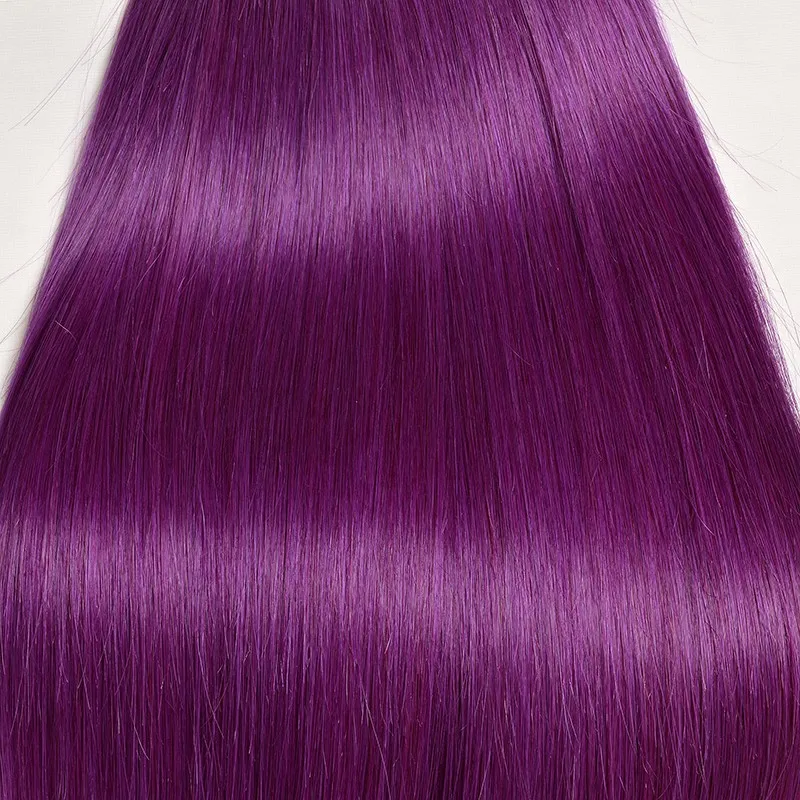 20英寸处女雷米巴西头发编织颜色紫色3束巴西头发 