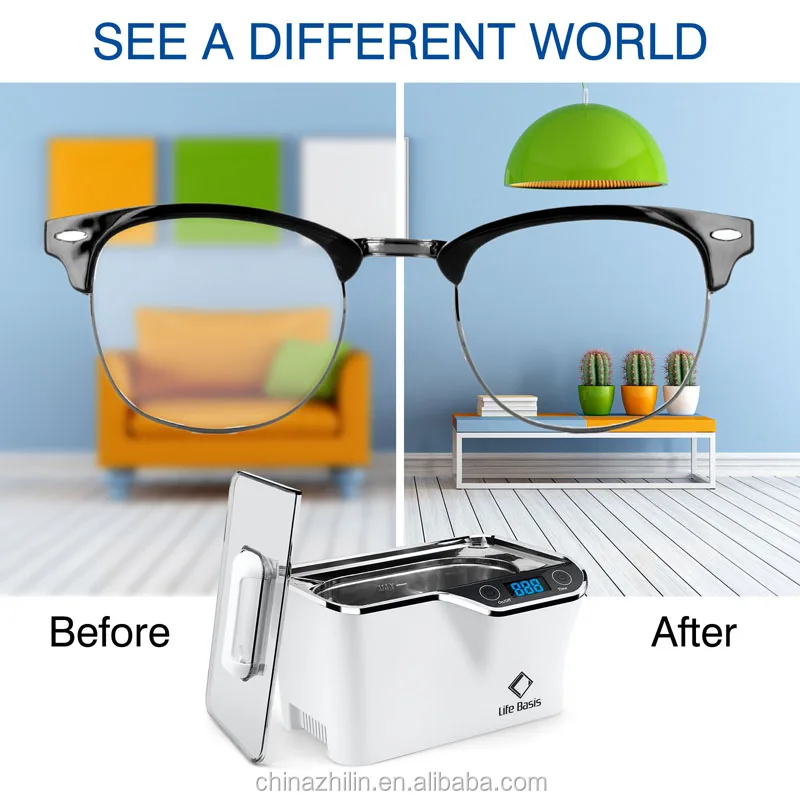 High qualtity hot sale  600ml ABS Digital ultrasonic eyeglasses cleaner