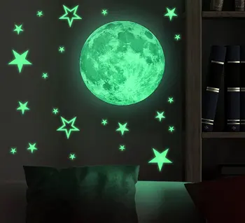 Glow In The Dark Stars Planets Wall Stickers Adhesive Wall Decal Peel Off Solar System And Stars For Kids Bedroom For Boy Girl Buy Glow In The Dark