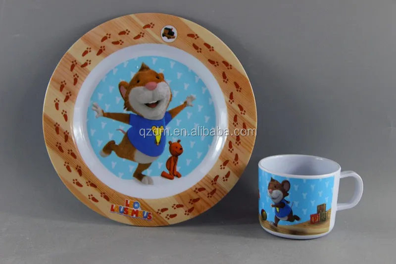 Kids Plastic Plate And Milk Cup For Sale