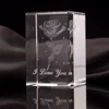 K9 Cube Crystal 3D Laser Engraved Rose Flower Cube Ornaments Blank Block For Love Gifts Home Decoration