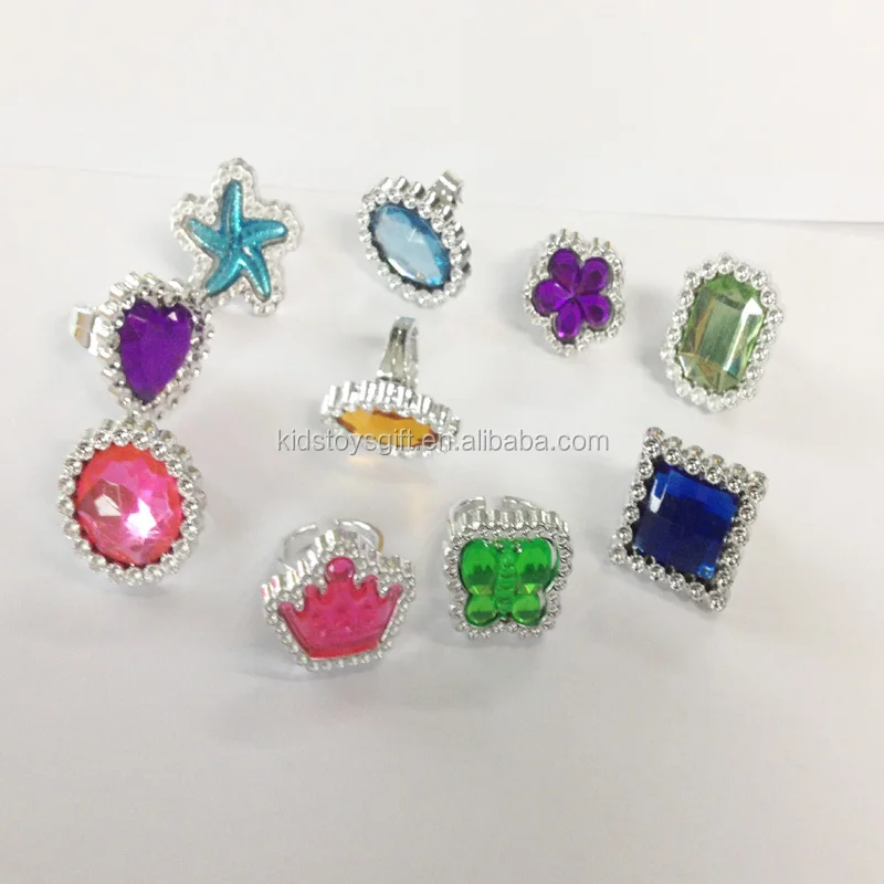 Shaped Gem Stone Rings/kids Plastic Ring Toys Buy Cheap Plastic Toy