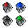 Creative styles stainless steel ring with color stones accepted customized colors