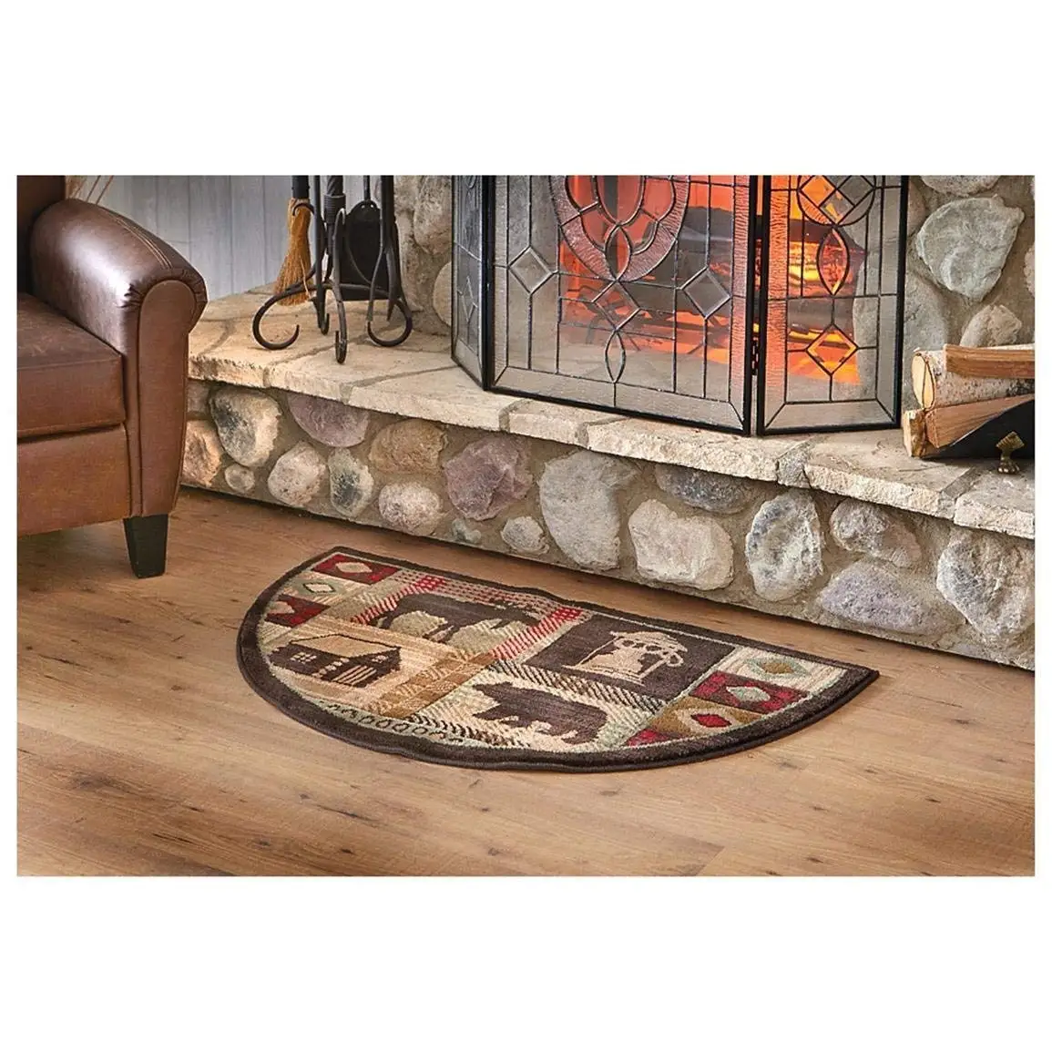 Buy Wildlife Bear Moose Hearth Rug Fire Resistant Flame Retardant