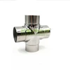 Handrail Four Way Stainless Steel Fittings Connector For Pipe Joint