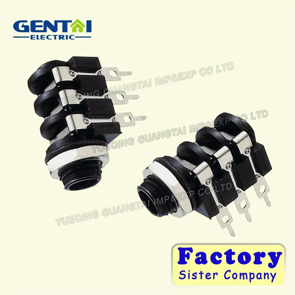6.35mm Closed Circuit Mono Female Connector Terminal For Electronic