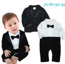 2015 Fashion Baby Boy Clothes Gentleman Clothing set baby rompers with coat