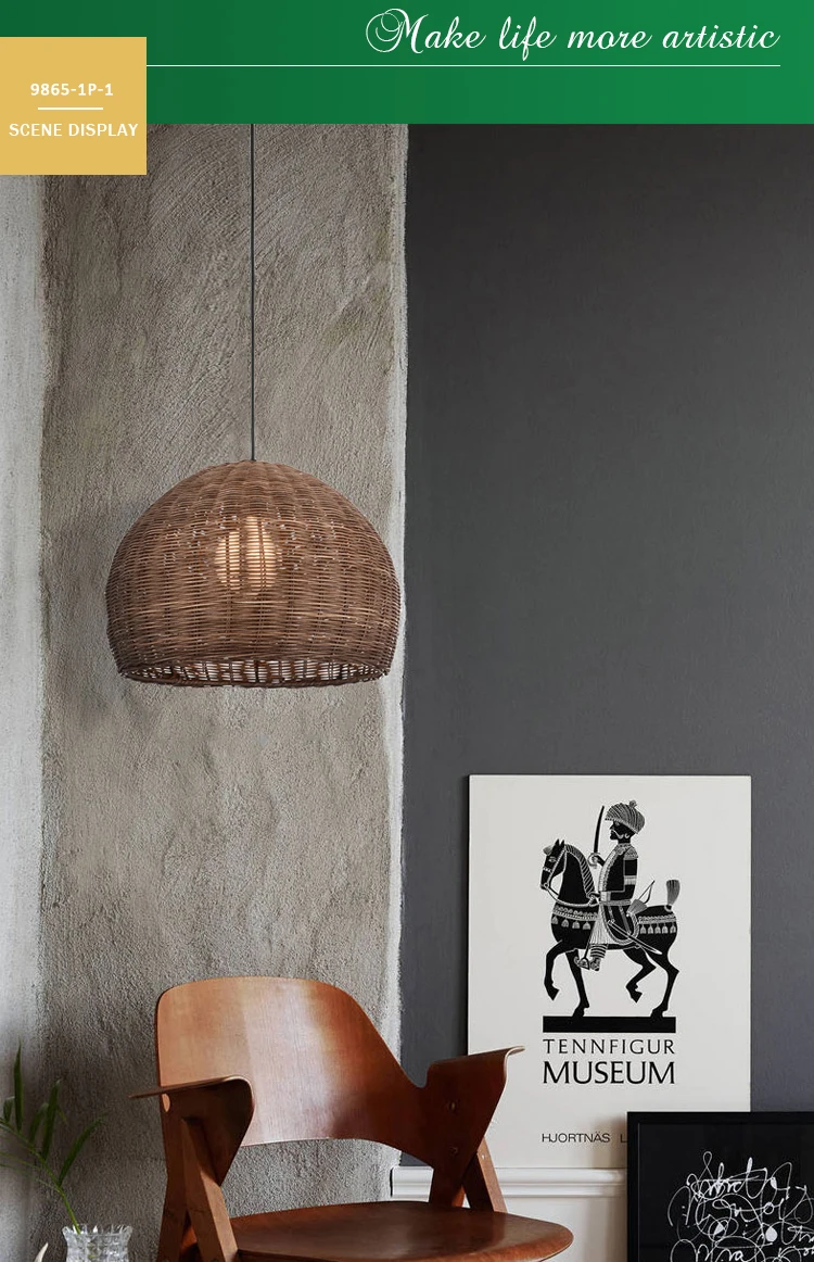 China Supplier High Quality Handicraft Decorative Pendant Lighting Hanging Light Bamboo Pendant Lamp